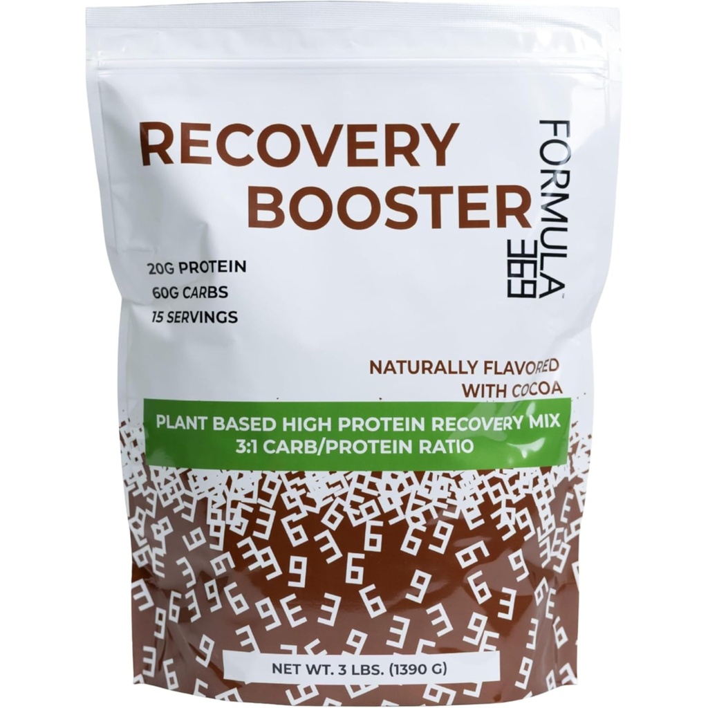 Recovery Booster, Vegan High Protein Recovery Mix, Post Exercise Shake w/ 20g Protein und 60g Carbs, 100% natürlich, 3 Pfund, Glutenfrei, Allergen frei.