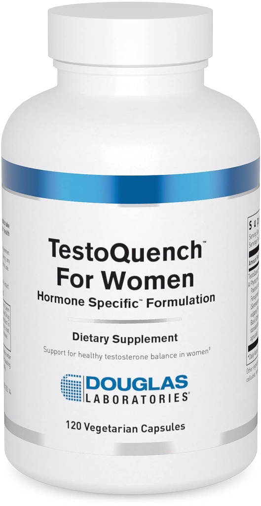 Douglas Laboratories TestoQuench für Damen - Gedächtnis, Haut, Haar- &amp; Herz-Gesundheitsergänzung* - Mit Saw Palmetto, Holy Basil & Fennel Seed - 120 Vegetarische Kapseln
