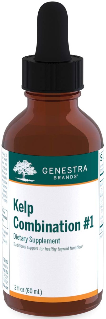Genestra Marken Kelp Combination #1 | Enthält Bladderwrack, Borage, Skullcap, American Ginseng und Eleuthero | 2 fl. oz.
