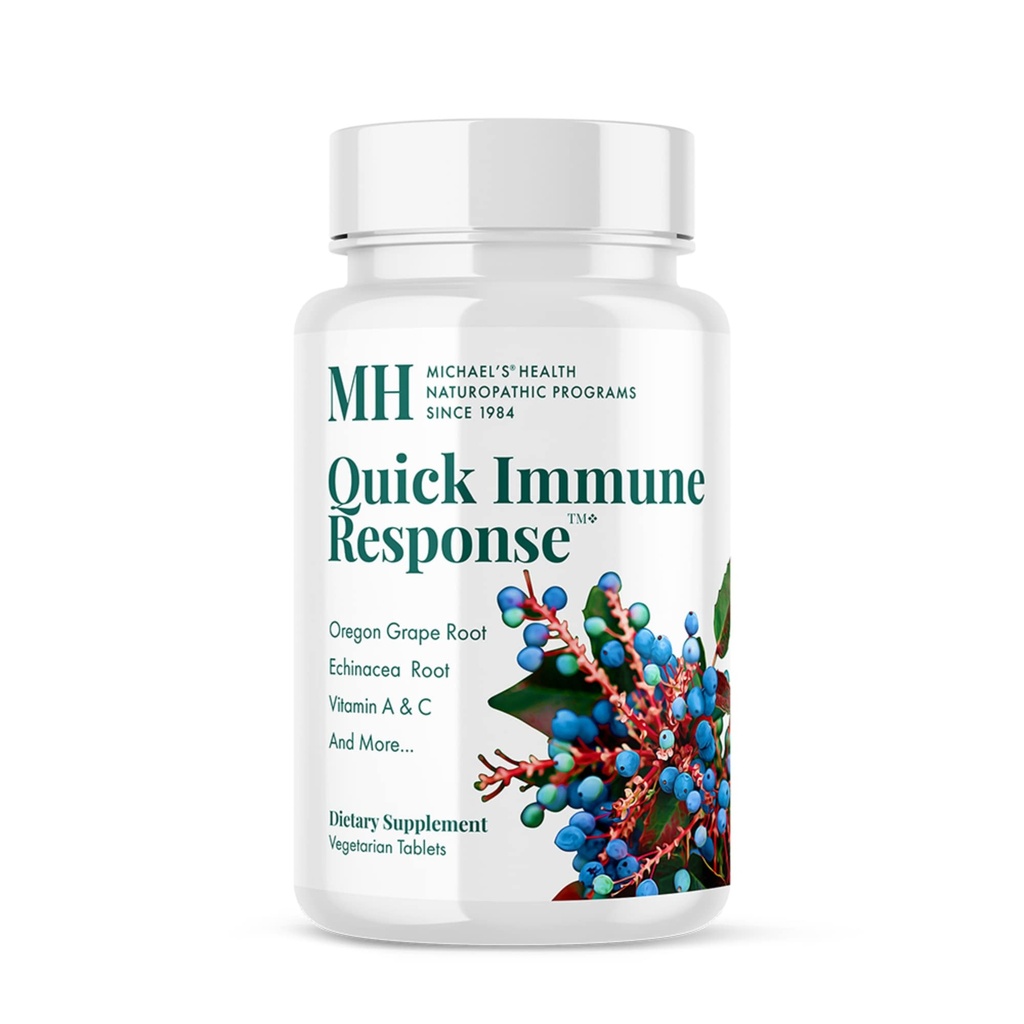 MICHAEL'S Health Naturopathic Programs Quick Immune Response - 60 Vegetarian Tablets - Immune System Support - with Vitamin A, Vitamin C & Zinc - 20 Servings