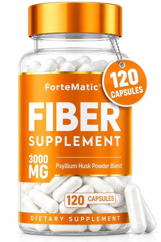 USA'S Most Fiber Rich Supplement 120 Kapseln Mega Dose 3000mg Blend Psyllium Husk, Aloe Vera, Chia Seed & Flaxseed Powder Gut Health, Sauberkeit, Verstopfung