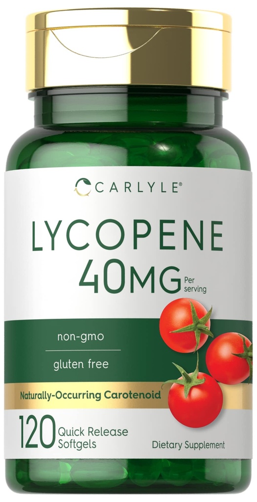 Carlyle Lycopene 40mg | 120 Softgels | Natürliche Carotenoid | Non-GMO & Gluten Kostenlose Ergänzung