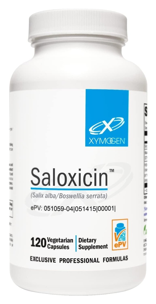 XYMOGEN Saloxicin - Antioxidant Support Supplement - Grape Seed Extract, Pomegranate Fruit & Cranberry Supplement - White Willow Bark & Boswellia Extract - 120 Capsules