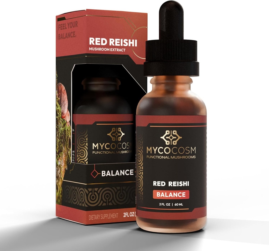 Reishi Extract - Balance - Pilzergänzung zur Förderung von Langlebigkeit - Immununterstützung - Ganoderma Lucidum - Adaptogen