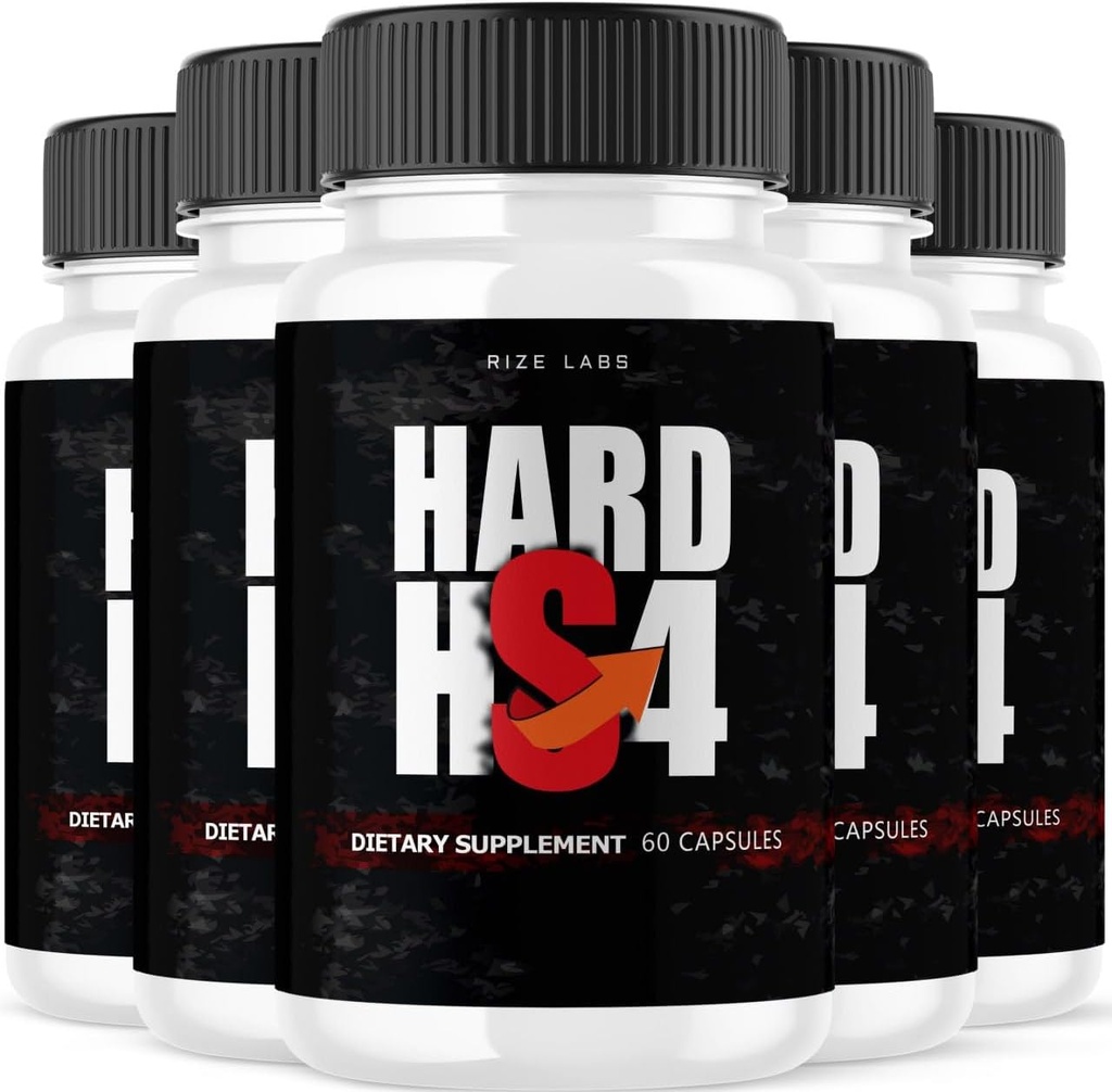 rize labs Hard HS4 Kapseln für Männer Gesundheit, extra Stärke Pillen, männliche Unterstützung für Gesamtleistung, Hard HS4 maximale Formel, Pastillas - Paket von 5(300 Kapseln)