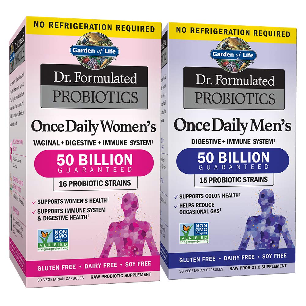 Garten des Lebens Probiotic Bundle: Dr. Formuliert Einmal täglich Frauen & Männer Probiotika, 50 Billion CFU Regal Stabil, Non-GMO Probiotic für Männer & Frauen mit Prebiotic Fiber, 30 Kapseln Jede