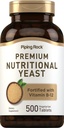 Piping Rock Nutritional Yeast Tabletten | 500 Pillen | Fortified with Vitamin B12 Complex | Non-GMO Supplement