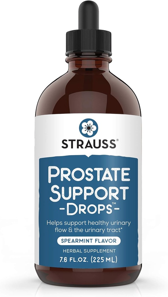 Strauss Naturals Prostate Support Drops – Prostata-Gesundheits-Ergänzungen für Männer mit Saw Palmetto für Urinary Tract Support, Glutenfrei, Soy-Free, und Non-GMO, 7.6 fl oz