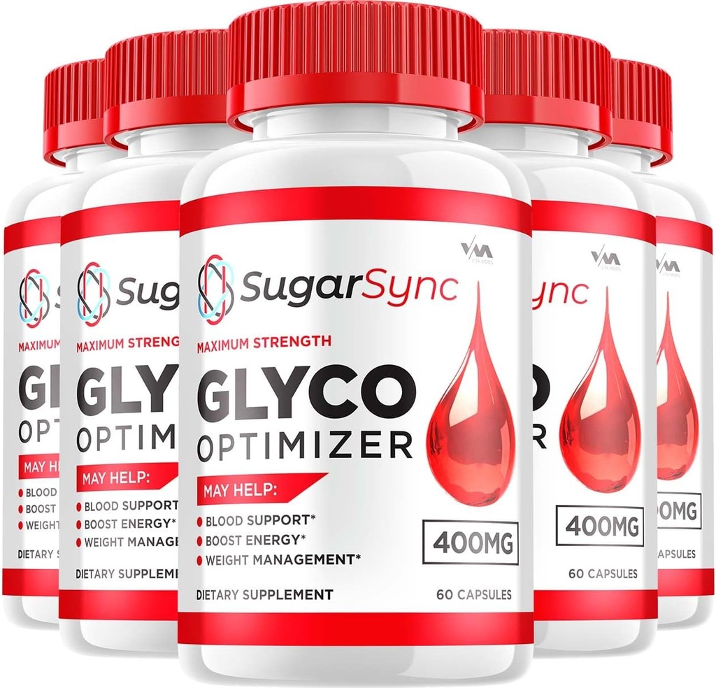 (5 Pack) SugarSync Glycogen – Zucker Sync Capsule Cleaner, Zucker Sync Pills, Erweiterte Formel für allgemeine Wellness, SugarSync Bewertungen, 300 Kapseln
