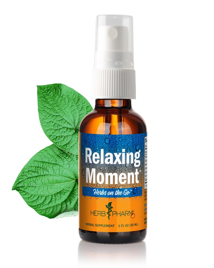 Herb Pharm Kräuter auf dem Go: Relaxing MomentTM Kava Kava Ergänzung Portable Spray | Relaxation Ergänzung für Erwachsene | Made with Noble Kava, Cacao, Lemon Balm, Lavender, Licorice & Ginger, 1 oz*