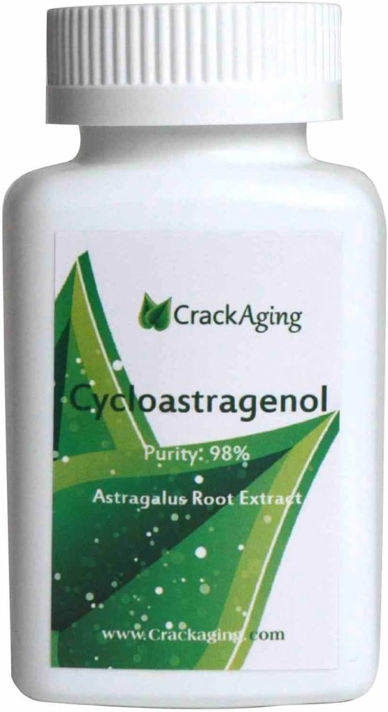 Crackaging Super-Absorption Cycloastragenol 98% | Immununterstützung |Telomerase/Anti-Aging Supplements 10mg 60 Vegetarische Kapseln in 2 Flaschen