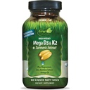 Irwin Naturals High Potency Mega D3 & K2 + Turmeric Extract - 60 Liquid Softgels - Gesunde Knochen & Immunfunktion