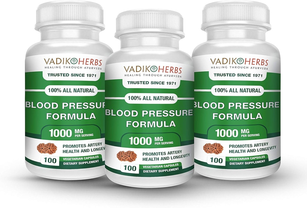 Vadik Kräuter Blutdruck Formel Klinisch formuliert mit reinen Ayurvedischen Kräutern | (3 Packung)