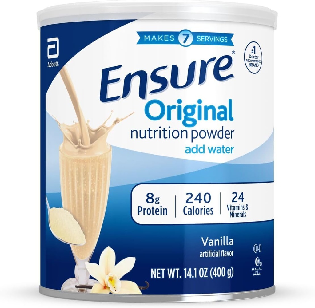 Gewährleistung Original Vanilla Nutrition Powder | Vanilla Protein Powder | Small Meal Replacement Shake Mix | 8g Protein, 24 Vitamine & Minerals | Immune Health | 14.1 Unze