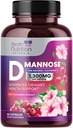 D-Mannose Supplement 1.350mg - mit Cranberry, Hibiscus & Dandelion - Fast-Acting, Natural Urinary Tract & Bladder Unterstützung für Frauen & Männer – Flush & Cleanse Verunreinigungen – Non-GMO, Vegan – 60 Kapseln