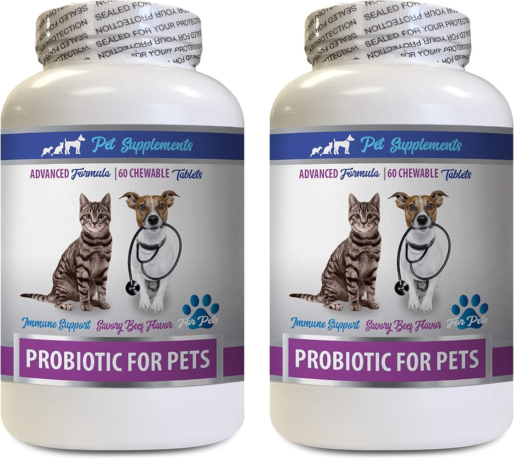 Katze Bad Breath Treats - PROBIOTICS für Haustiere - Hunde Katzen - Bad Gas und Atemberauben - Advanced Immune Boost - Beste Probiotika für Katzen - 2 Flaschen (120 Treats)