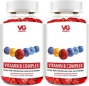 VITA GLOBE B Complex Gummy Vitamine - Erdbeeren Geschmack mit Vitamin C, Niacin, B6, B12 & Biotin für Energie, Herz-Gesundheit und Gehirn-Unterstützung, 120 Count (Pack von 2)