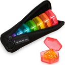 Kleine Pille Box, 7 Packungen Reise Pille Case mit Tasche, Mini Pille Organizer für Taschengeld, Täglich tragbare Medizin Vitamin Box, Fish Oil Box, Supplement Box