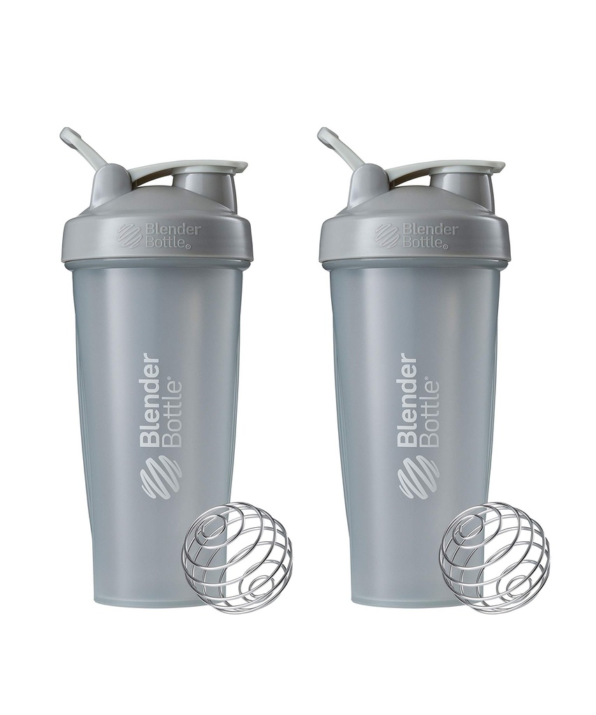 BlenderBottle Classic Shaker Bottle Perfekt für Protein Shakes und Pre Workout, 28-Ounce (2 Pack), Pebble Grey