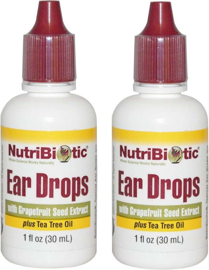 NutriBiotic Ohr Tropfen mit Grapefruit Seed Extrakt und Teebaumöl (Pack von 2), 1 Oz Jeder