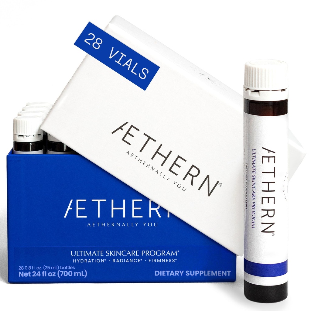 Flüssige Hautpflegeergänzung mit Collagen + Hyaluronsäure. Fertig. Klinisch nachgewiesen für Glowing, Hydrated und Firm Derma. UV-Schutz. 28 Servings. Ultimate Skincare Programm