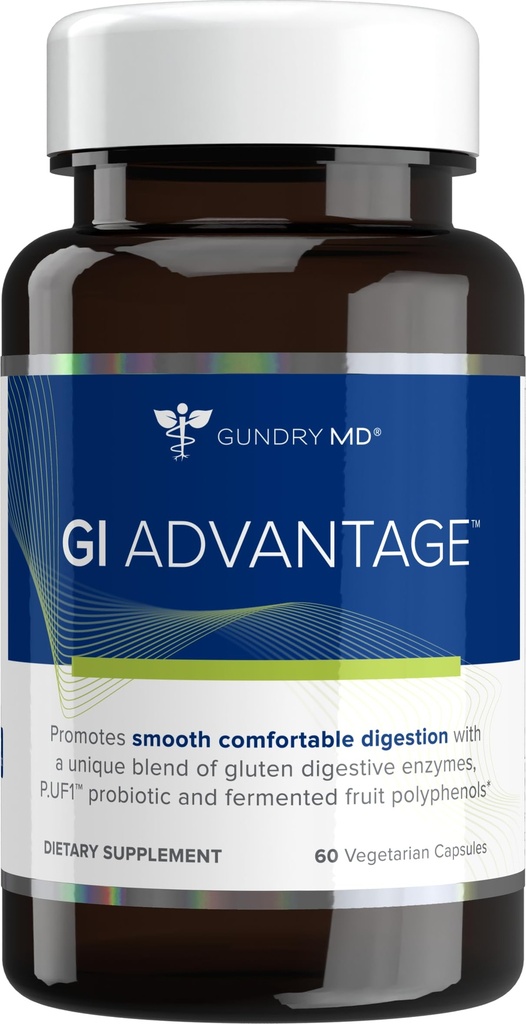 Gundry MD GI Advantage Gut-Ergänzung mit Probiotika, Verdauungsenzymen und Superfrucht-Extrakten für starke Stoffwechsel, Energie, Verdauung und Muskelunterstützung - (30 Portionen)