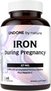 Eisen-Ergänzung, Eisen-Bisglycinat, Gentle, mit Vitamin C als L-Calcium Ascorbate, Während Schwangerschaft von Undone durch Natur, 100% Tageswert, Blut-Erbauer, 60 Vegan-Kapseln