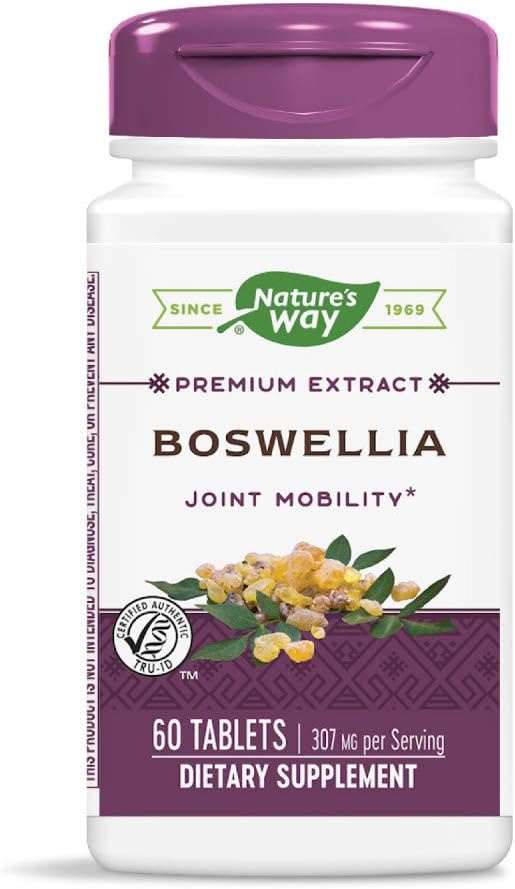 Nature's Way Standardisierte Boswellia, 40% Boswellic Acids per Serving, TRU-ID Zertifiziert, Vegetarier, 60 Tabletten, Paket von 2
