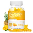 Magnesium Glycinate Gummie 1000mg - 90 Ct | Magnesium Kalium-Ergänzungen für Entspannung, Stress-Relief, mit Vitamin D, B6, CoQ10 für ruhige Stimmung & Schlaf-Unterstützung - Mango Ananasgummis