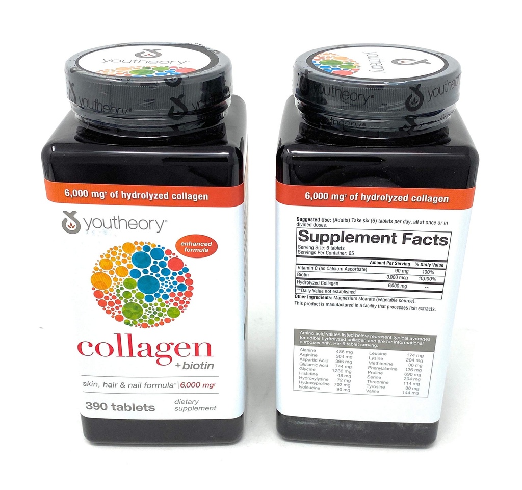 Youtheory Collagen Advanced Formula Tabletten - 390 ct (2-Pack für 780 Ct)