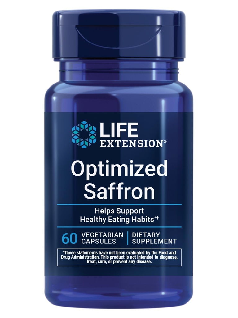Life Extension Optimierte Safran, Saffron Extract, Saffron Supplement, die Ihnen hilft, den Drang zu Snack, Non-GMO, Gluten-Free, Vegetarisch, 60 vegetarische Kapseln zu bekämpfen