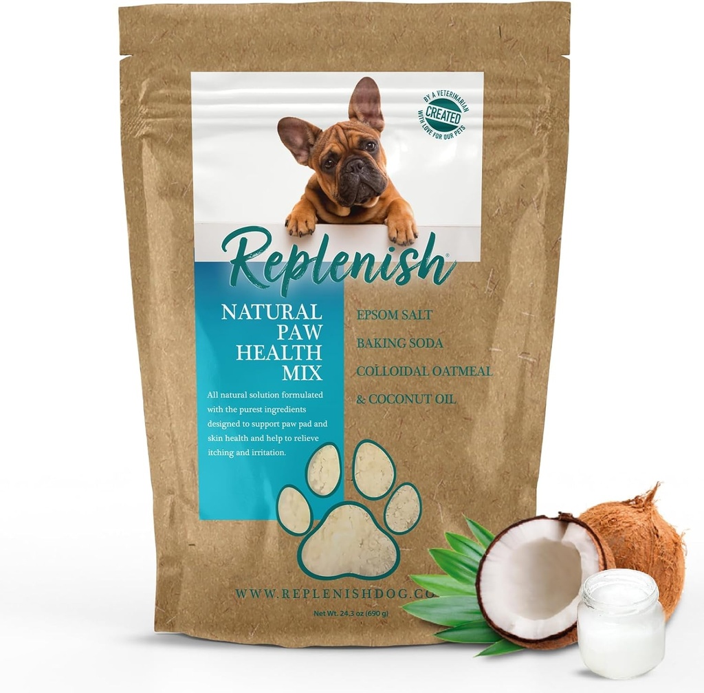 Replenish Dog Paw Heilungslösung – Alle natürlichen Epsom Salz für Hunde Paws - Medizinische Paw Soaking Lösung & Moisturizer für trockene Cracked Paws - Epsom Salt Behandlung - Spa Paw Schutz für Hunde