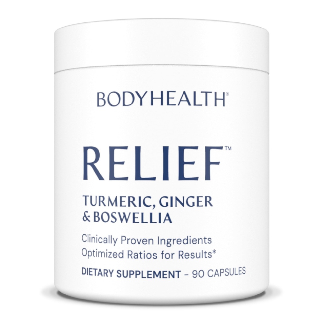 BodyHealth Inflam Relief, Joint Supplement, Relief für Rücken, Knie, Hände, mit Turmeric, Boswellia, Ginger, All Natural, Non-GMO, Glutenfrei (90 Kapseln)