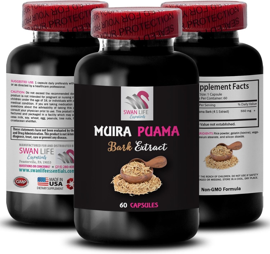 Active Day Companion - Muira PUAMA BARK Extract - Nature’s Power Surge, Daily Vital Energy, Plant-Based Revive, Energizing Routine, Botanical Drive, Energy Optimizer, Natural 1 Flasche 60 Kapseln