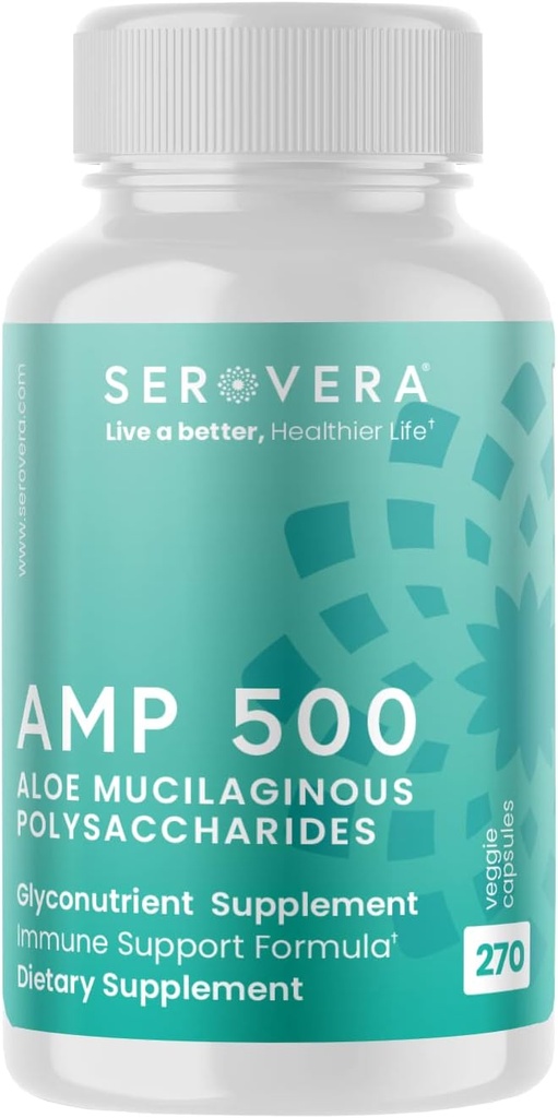 AMP Organic Aloe Glyconutrient Supplement - Unterstützung Immunsystem, Verdauungstrakt und Colon Health 270 Kapseln