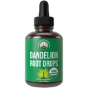 Dandelion Root Extract. USDA Organic Vegan pflanzliche Flüssigkeit Tinktur Löwenzahn Ergänzung für Frauen und Männer. Blatt Tonic für Immun, Leber, Gut Gesundheit. Zero Sugar, Glutenfreie Ergänzungen Nicht Kapseln