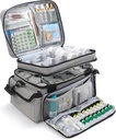 Medizin-Organisator mit verstellbarer Divider, Doppel-Layer-Medizin Flasche Organizer Speicher, Portable Home Health Erste Hilfe Tasche, Medizin Organizer Box für Notfall-Medikamente (nur Bag)