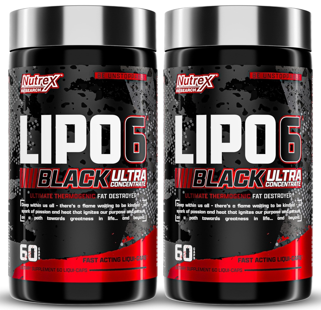 Nutrex Research Lipo-6 Black Ultra Concentrate Thermogenic Fat Burner Supplement, Gewicht-Verlust zu erhöhen, Energie &amp; Intensität Fokus 120 Diätpillen