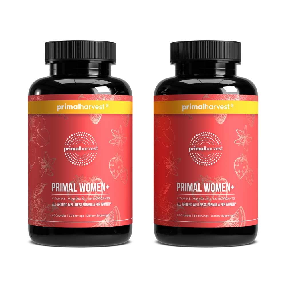 Primal Harvest Multivitamin für Frauen Vitamin A, Vitamin C, Vitamin D und E, Vitamin B12, B6, Biotin, Zinkergänzungsmittel, 60 Kapseln (Frauen 2 Pack)