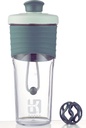 Shaker Bottle für Protein mit Mischkugel - Perfekt für Workouts und Outdoor-Nutzung, 24-Ounces Whey Protein Shaker mit klarer Messung (Black Green)
