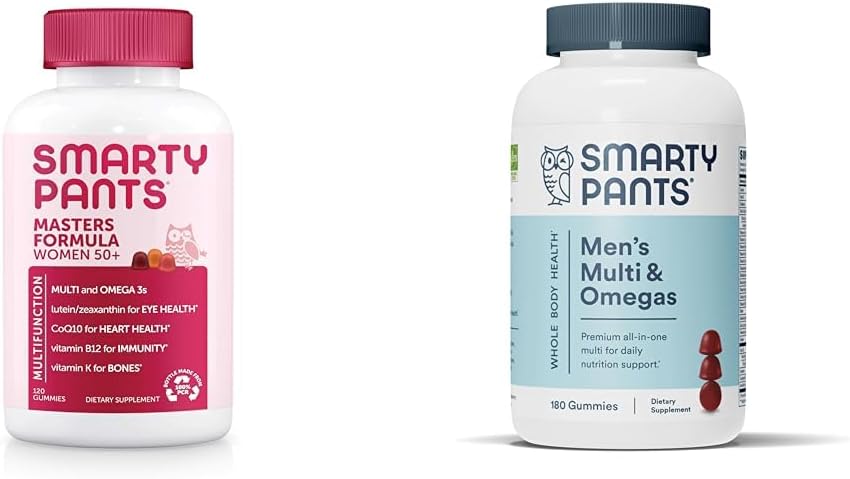 SmartyPants Gummy Multivitamin für Frauen 50 und mehr: Omega 3 Fish Oil (EPA/DHA), Methylfolate & Multivitamin für Männer, Gummi: Omega 3 Fish Oil (EPA/DHA), Methylfolate, CoQ10