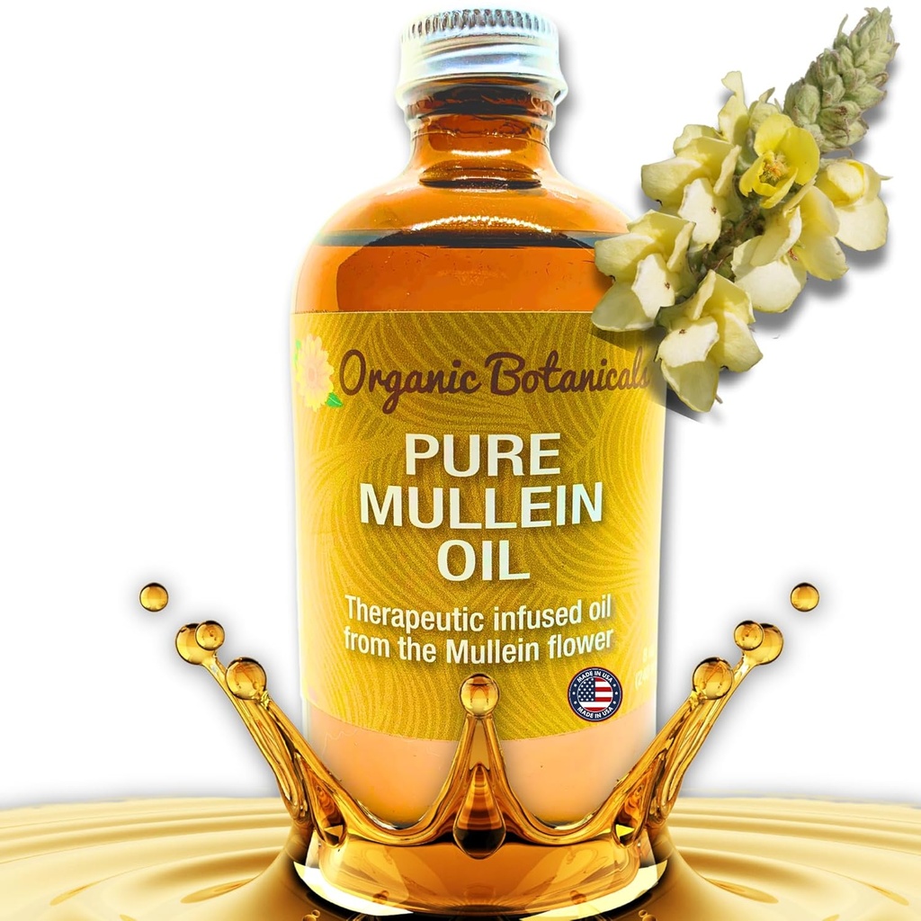 Mullein Oil - Bio-Ear Öltropfen für Earaches, Tinnitus & Kinder - Kräuterextrakt für beruhigendes Relief (4 oz)