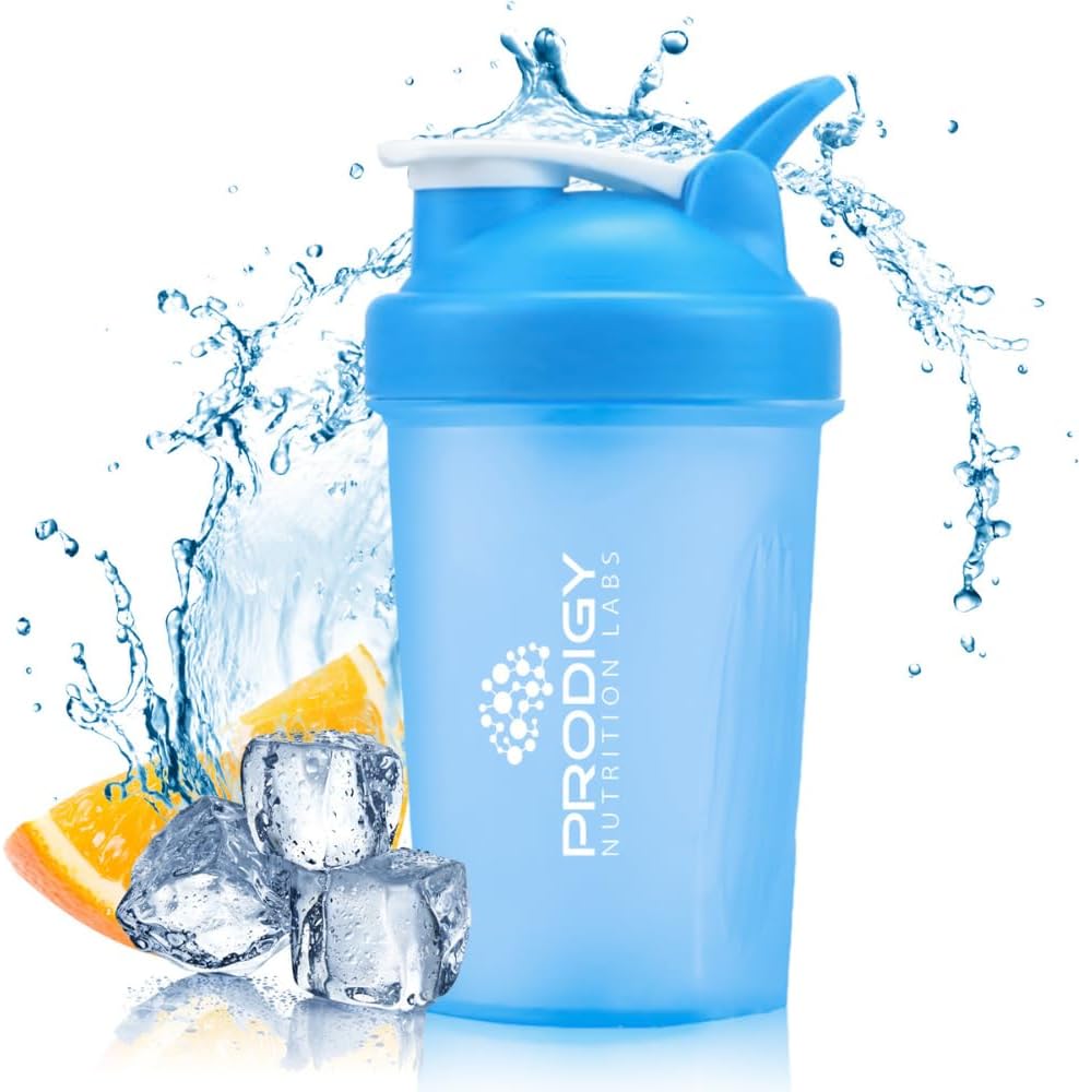 Prodigy Nutrition Labs Premium Shaker Bottle Perfekt für Protein Shakes und Pre Workout -14 Unze (blau)