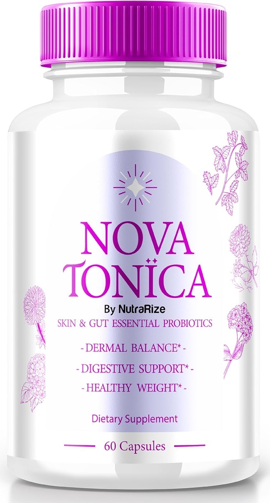 NovaTonica Capsules, Nova Tonica, um natürlich gesünder und glänzender Haut zu unterstützen, Extra starke Ergänzung zur Hydration zu unterstützen, hautsteigernde Vitamin Pillen, Nova Tonic Reviews (60 Kapseln)