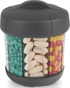 Mossime Extra große Pille Organizer mit TPU Soft Lid, Einfache offene Pille Dispenser Medizin Organizer, Ein Monat Reise Vitamin Ergänzung Pille Box, 7 Komponenten Medikamente Pille Fall Container