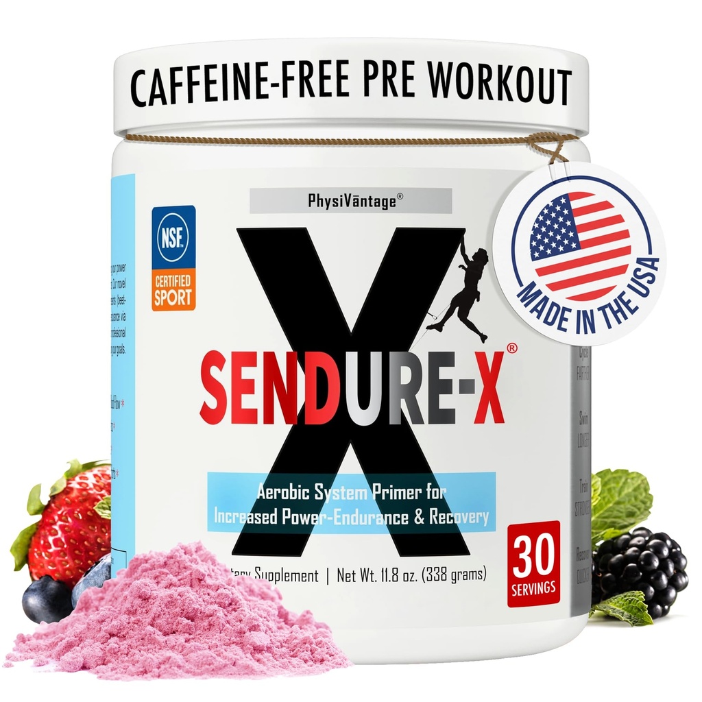 Sendure-X Beetroot + Citrulline Pulver - Caffeine-Free Pre-Workout - Erhöht den Blutfluss, Energie, VO2 Max, Ausdauer, Erholung - NSF Sport Zertifiziert, Spitzenleistung, Natürlich - 30 Portionen Wildbeere