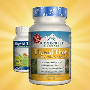 Ridgecrest Kräuter ThyroNourish, Schilddrüsenunterstützung, Kräuter- und Vitaminergänzung mit Ashwagandha, L-Tyrosine, Iodine, Kupfer, Kelp. Unterstützt Energie, Stoffwechsel Gesundheit, Normaler Schlaf (60 Caps, 30 Serv)