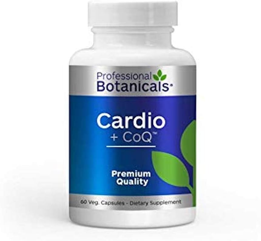 Professional Botanicals Cardio-CoQ CoQ10 - Vegan Formulated Coenzyme Q10 with Hawthorne Berry Valerian Root and Cayenne Pepper - 60 vegetarian capsules