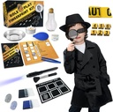 Spy Kit für Kinder Detektiv Outfit Fingerabdruck Spielzeug Geschenke für 5 6 7 8 9 10 11 Jahre alte Jungs Mädchen Untersuchungsrolle spielen Dress Up Kostüm Bildungswissenschaften Secret Agent Finger Print Identification