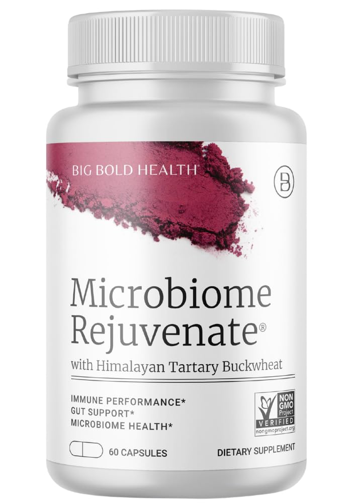 BIG BOLD HEALTH Microbiome Rejuvenate Prebiotic + Probiotische Ergänzung für Gut Gesundheit und Immunsystem Unterstützung - mit Immun-Active Himalaya Tartary Buckwheat - Gluten-Free (60 vegetarische Kapseln)